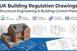 draft UK plans for planning approval and building regs with structural drawing