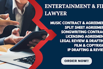 be your entertainment lawyer for music and filmmakers