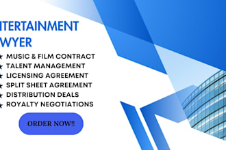 legal help musicians, entertainers, filmmakers, and influencers