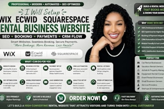 setup wix ecwid squarespace rental business website seo booking payment CRM flow