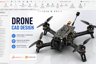 design uav drone cad models, robotics prototypes and solidworks assemblies