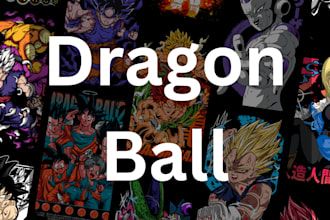 provide premium dragon ball anime dtf t shirt designs