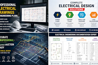 design electrical drawings, power plans, lighting plans, single line diagrams