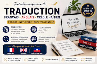 traduire des documents en francais anglais et creole
