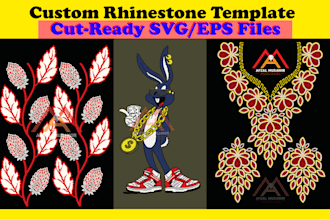 design custom rhinestone template svg for laser cutting