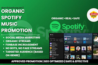 spotify promotion for your music to get organic streams followers listeners GEO