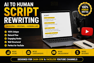 ai youtube script rewriting and humanization
