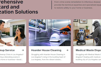 design a medical waste disposal website for biohazard companies