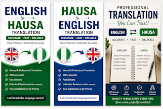 translate english to hausa and hausa to english manually