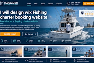 design wix fishing charter booking website boat charter angling charter website
