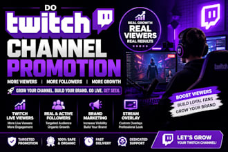 do twitch channel promotion, twitch live viewers, brand marketing,stream overlay