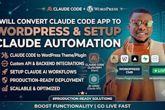 convert claude code website to wordpress and setup claude automation