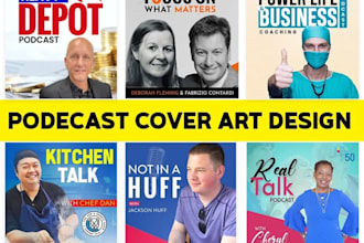design professional podcast cover art and itunes podcast logo