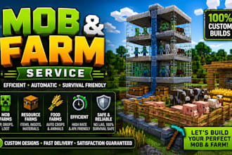 build mob farm for you in minecraft bedrock or java edition