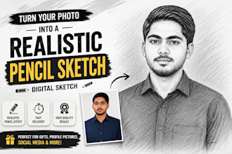 turn your photo into a realistic pencil sketch