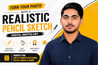 turn your photo into a realistic pencil sketch