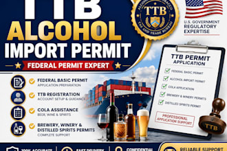 help with ttb permit, alcohol import, brewery, winery, and cola application