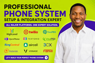 setup ringcentral aircall 3cx phone system and ivr set up quo ghl