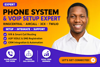 setup ringcentral aircall or 3cx phone system and ivr for your business