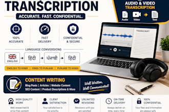 do accurate hindi punjabi audio transcription translation