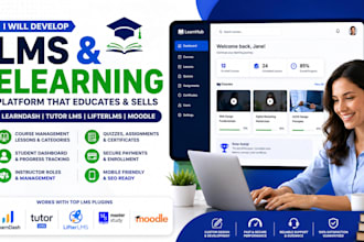 develop lms website, elearning website educational website and learndash website