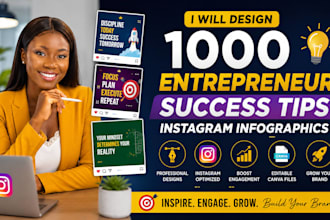 design 1000 enterprenuer succes tips instagram inforgraphics