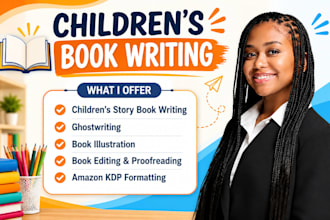 ghost write children story book, kid story, illustrate beautiful children