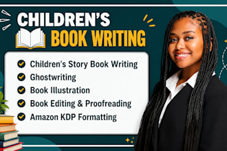 ghost write children story book, kid story, illustrate beautiful children