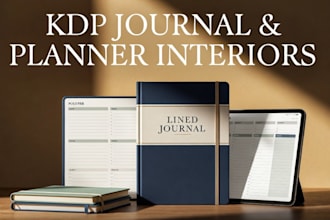design KDP journal, custom planner, and low content book interior