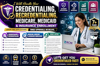 handle credentialing, medicare, medicaid and insurance enrollment