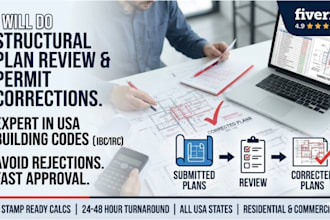 do structural engineer plan review permit correction for USA city permit