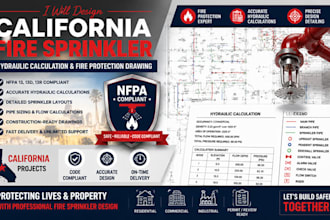 design california fire sprinkler hydraulic calculation fire protection drawing