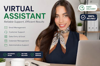 virtual assistant for customer support, data entry and excel