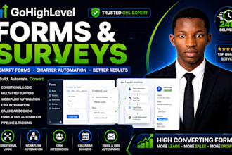build gohighlevel forms surveys conditional logic CRM workflows and automation