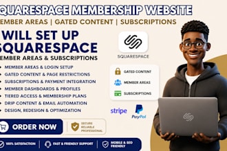set up squarespace member areas, gated content, and subscriptions
