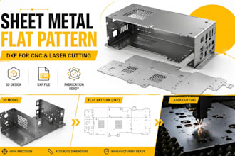 sheet metal cad enclosure dxf flat pattern for cnc fabrication in solidworks
