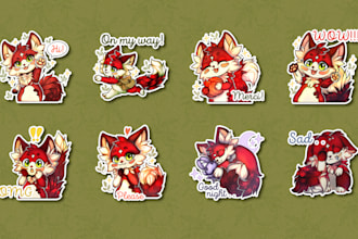 draw cute custom telegram or discord stickers