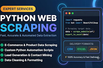 do python web scraping, data extraction and data mining