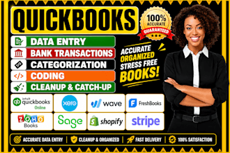 do quickbooks data entry bookkeeping bank reconciliation cleanup