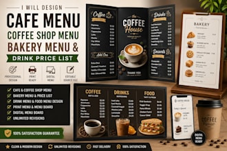 design cafe menu coffee shop menu bakery menu and drink price list