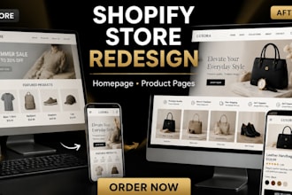 redesign shopify homepage and product pages for high conversions