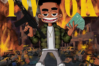 create a professional illustrated album cover for your single or ep