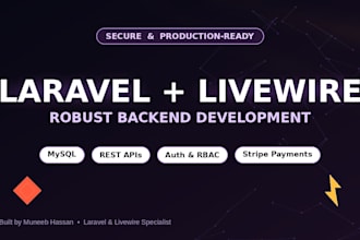 develop a laravel livewire backend for your web application