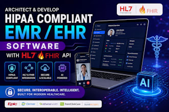 architect develop hipaa compliant emr,ehr software with hl7 fhir API integration