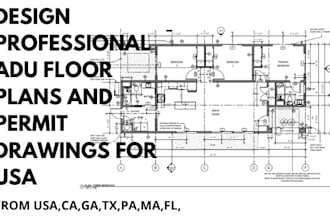 design professional adu floor plans and permit drawings for USA