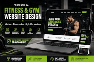 design gym website, fitness website, health and sports website