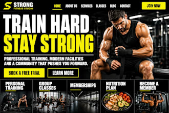 design gym website, fitness coach website, health weight loss and sport website
