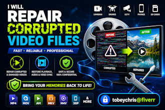 repair, recover, and fix corrupted or damaged video files professionally