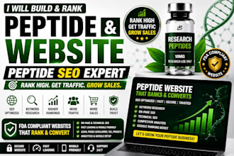 design fda compliant peptide website, research peptide store and peptide SEO