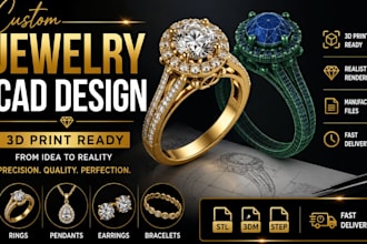 do jewelry cad design for 3d printing and rendering